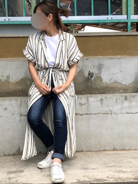 「ジャックパーセル」｜「アイテム（シャツワンピース）」を使った、sacoさん（レディース・147cm）の夏コーディネート
