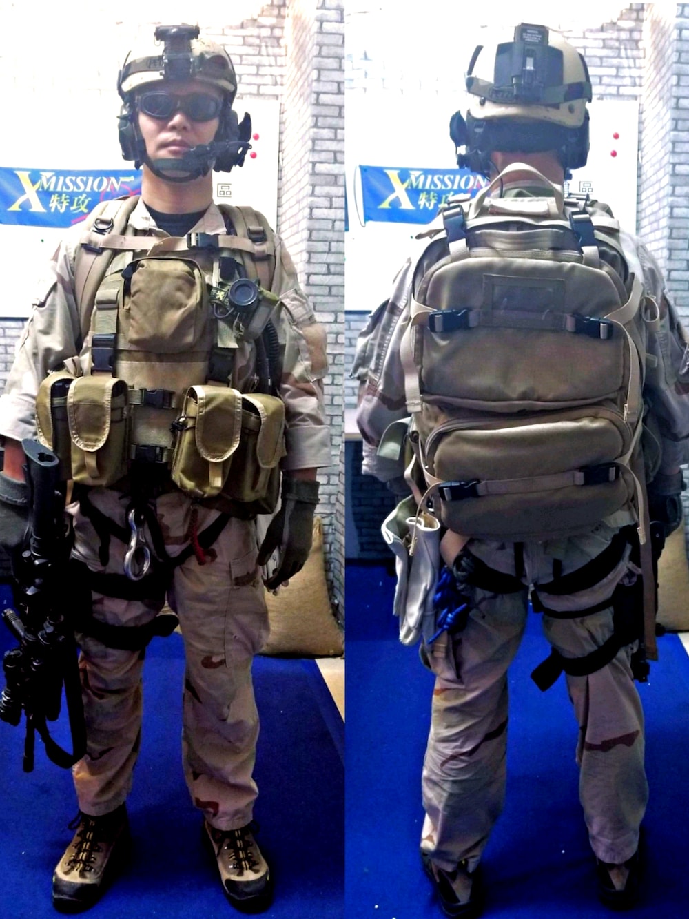 「Airsoft、Reenactment、OEF/OIF PJ Impression」｜「TCI Liberator I Headset w/Lip-lightのアイテム（ピアス（両耳用）、グリーン系）」を使った、Leo Yeungさん（メンズ・168cm）の春コーディネートの1枚目の写真