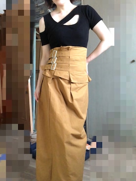 「コルセットスカート」｜💚M💜she/themさん（レディース・158cm）の夏コーディネート