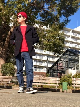 「アイテム（ピーコート）」を使った、ノッティーさん（メンズ・179cm・30代）の冬コーディネート