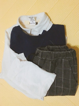 「VINTAGE（ヴィンテージ）のアイテム（シャツ/ブラウス、ホワイト系）」を使った、Liou Yi Xuanさん（レディース・152cm）の冬コーディネート
