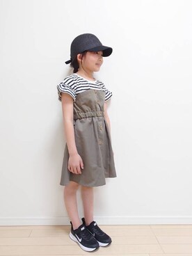 「a.v.v（アーヴェヴェ）のアイテム（キャップ）」を使った、avv_kidsstaffさん（キッズ・120cm）の春コーディネート