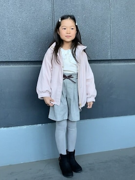 「アイテム（その他アウター、ピンク系）」を使った、avv_kidsstaffさん（キッズ・127cm）の冬コーディネート