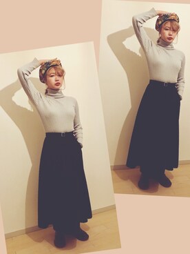 「Another Edition」｜「アイテム（ハンチング/ベレー帽）」を使った、エンドマイさん（レディース・156cm）の冬コーディネート