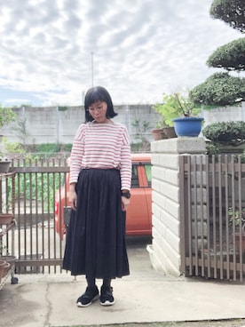 「ボアスニーカー」｜NANAEさん（レディース・155cm）の秋コーディネート