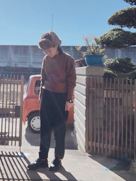 「G-SHOCK」｜「アイテム（その他）」を使った、NANAEさん（レディース・155cm）の冬コーディネート