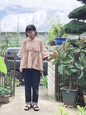 「タッセルイヤリング」｜NANAEさん（レディース・155cm）の夏コーディネート