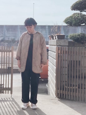 「昨日のコーデ」｜「アイテム（オールインワン・サロペット）」を使った、NANAEさん（レディース・155cm）の冬コーディネート