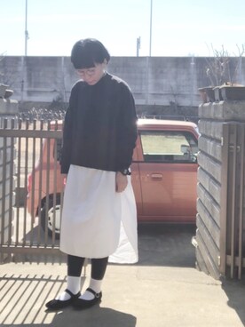 「G-SHOCK」｜「アイテム（ワンピース/ドレス）」を使った、NANAEさん（レディース・155cm）の冬コーディネート