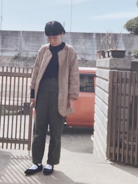 「G-SHOCK」｜「アイテム（ブルゾン）」を使った、NANAEさん（レディース・155cm）の春コーディネート