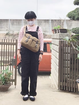 「昨日のコーデ」｜「アイテム（オールインワン・サロペット）」を使った、NANAEさん（レディース・155cm）の春コーディネート