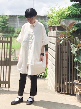 「G-SHOCK」｜「アイテム（ワンピース/ドレス）」を使った、NANAEさん（レディース・155cm）の夏コーディネート