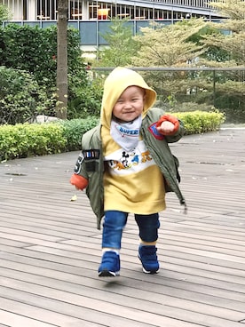 「ZARA KIDS」｜「アイテム（MA-1）」を使った、rinusさん（キッズ・80cm）の冬コーディネート