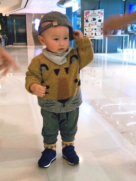「PRIMARK（プライマーク）のアイテム（パンツ）」を使った、rinusさん（キッズ・80cm）の冬コーディネート