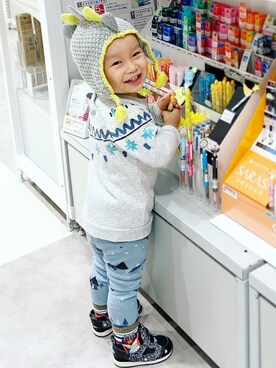 「next（next）のアイテム（帽子）」を使った、rinusさん（キッズ・90cm）の冬コーディネート