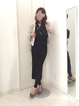 「CECIL McBEE（セシルマクビー）のアイテム（ライダースジャケット）」を使った、tomさん（レディース・155cm）の秋コーディネート