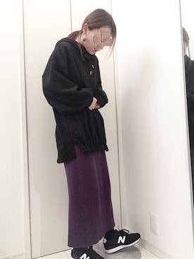 「ジーナシス」｜「アイテム（パーカー）」を使った、tomさん（レディース・155cm）の冬コーディネート