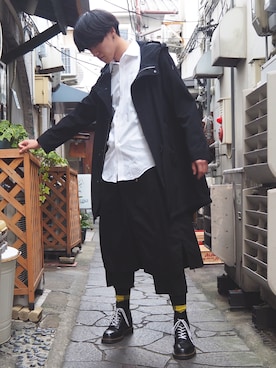 「Yohji Yamamoto（ヨウジヤマモト）のアイテム（レッグウェア）」を使った、うより【相互】さん（メンズ・182cm）の秋コーディネート