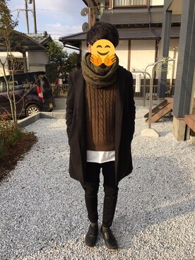 「Original.（オリジナル）のアイテム（パンツ）」を使った、ふじもんさん（メンズ・170cm）の冬コーディネート