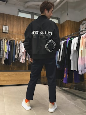 「WHITELAND（ホワイトランド）のアイテム（エコバッグ/サブバッグ）」を使った、大輝さん（メンズ・174cm）の冬コーディネート