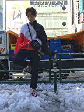 「DANKE SCHON（ダンケシェーン）のアイテム（ナイロンジャケット）」を使った、大輝さん（メンズ・174cm）の冬コーディネート