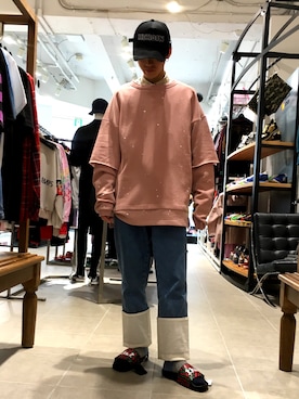 「VANS（バンズ）のアイテム（サンダル）」を使った、大輝さん（メンズ・174cm）の春コーディネート