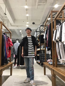 「BlackEyePatch（ブラックアイパッチ）のアイテム（パンツ）」を使った、大輝さん（メンズ・174cm）の春コーディネート