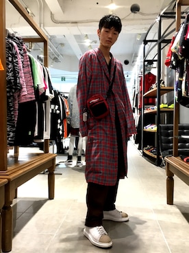 「WHITELAND（ホワイトランド）のアイテム（エコバッグ/サブバッグ）」を使った、大輝さん（メンズ・174cm）の夏コーディネート