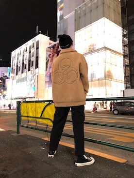 「KaneZ（ケインズ）のアイテム（ニットキャップ/ビーニー）」を使った、大輝さん（メンズ・174cm）の秋コーディネート