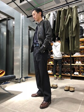 「L.H.P（エルエイチピー）のアイテム（ライダースジャケット）」を使った、大輝さん（メンズ・174cm）の秋コーディネート