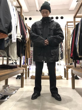 「WHITELAND（ホワイトランド）のアイテム（ミリタリージャケット）」を使った、大輝さん（メンズ・174cm）の秋コーディネート