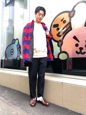 「WHITELAND BLACKBURN」｜「アイテム（その他アウター）」を使った、大輝さん（メンズ・174cm）の冬コーディネート