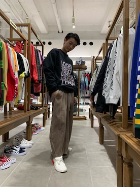 「L.H.P（エルエイチピー）のアイテム（パンツ）」を使った、大輝さん（メンズ・174cm）の冬コーディネート
