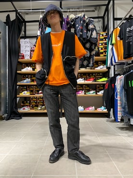 「WHITELAND（ホワイトランド）のWHITELAND/ホワイトランド/CARGO VEST（ベスト）」を使った、大輝さん（メンズ・174cm）の夏コーディネート