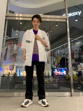 「DANKE SCHON（ダンケシェーン）のDankeSchon/ダンケシェーン/DRIFT CIRCLE TEE（ティーシャツ）（Tシャツ/カットソー）」を使った、大輝さん（メンズ・174cm）の夏コーディネート