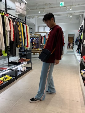 「DANKE SCHON（ダンケシェーン）のアイテム（バッグ）」を使った、大輝さん（メンズ・174cm）の夏コーディネート