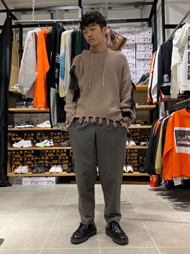 「L.H.P（エルエイチピー）のアイテム（ニット/セーター）」を使った、大輝さん（メンズ・174cm）の秋コーディネート