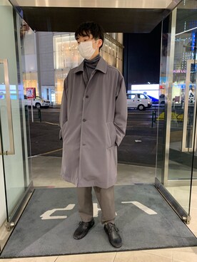 「アイテム（ステンカラーコート）」を使った、大輝さん（メンズ・174cm・20代）の冬コーディネート