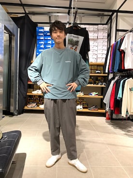 「WHITELAND（ホワイトランド）のアイテム（スウェット）」を使った、大輝さん（メンズ・174cm）の春コーディネート