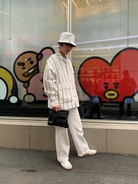 「WHITELAND（ホワイトランド）のWHITELAND/ホワイトランド/リネンシャツ（シャツ/ブラウス）」を使った、大輝さん（メンズ・174cm）の春コーディネート