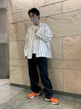 「WHITELAND（ホワイトランド）のWHITELAND/ホワイトランド/リネンシャツ（シャツ/ブラウス）」を使った、大輝さん（メンズ・174cm）の夏コーディネート