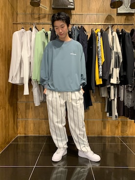 「WHITELAND（ホワイトランド）のアイテム（スウェット）」を使った、大輝さん（メンズ・174cm）の夏コーディネート