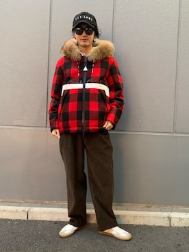 「AZSのアイテム（キャップ）」を使った、大輝さん（メンズ・174cm）の秋コーディネート