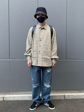 「KaneZ（ケインズ）のアイテム」を使った、大輝さん（メンズ・174cm）の春コーディネート