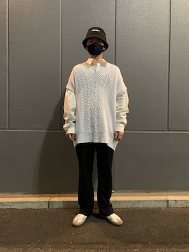 「KaneZ（ケインズ）のアイテム」を使った、大輝さん（メンズ・174cm）の春コーディネート