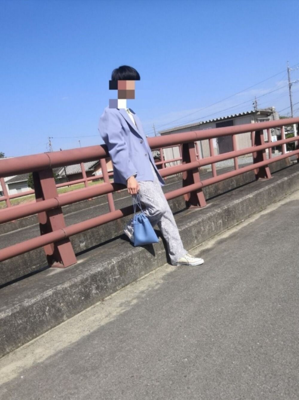 「おうちファッション、おしゃれさんと繋がりたい、春夏コーデ、韓国ファッション、ガラパン、低身長コーデ、スラックス、RASIC、shiyoh」｜「JOURNAL STANDARDのSTRETCH KARZE  / ストレッチカルゼ: スロージャケット[セットアップ対応] #（テーラードジャケット、ブルー系）」を使った、のぞみ♻️RASIC♻️さん（キッズ・172cm）の春コーディネートの1枚目の写真