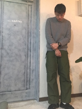 「N.HOOLYWOOD」｜「アイテム（その他シューズ）」を使った、junya_mochizukiさん（メンズ・177cm）の冬コーディネート