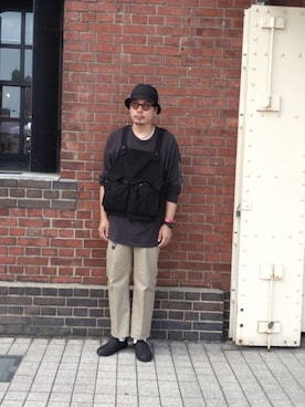 「N.HOOLYWOOD」｜「アイテム（スリッポン）」を使った、junya_mochizukiさん（メンズ・177cm）の秋コーディネート