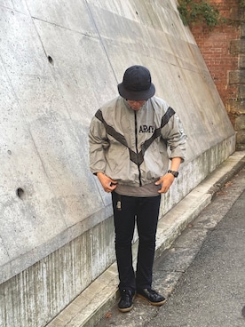 「N.HOOLYWOOD」｜「アイテム（ナイロンジャケット）」を使った、junya_mochizukiさん（メンズ・177cm）の秋コーディネート