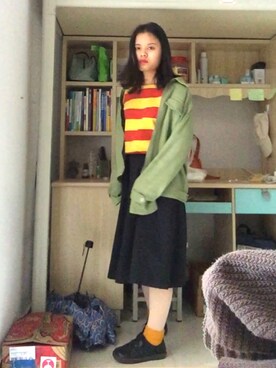 「I（アイ）のアイテム」を使った、黄井鱼さん（レディース・156cm）の冬コーディネート